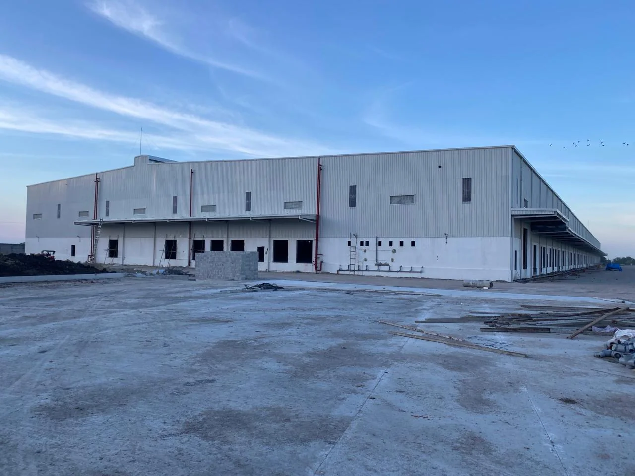 Plant exterior — production-shed wing