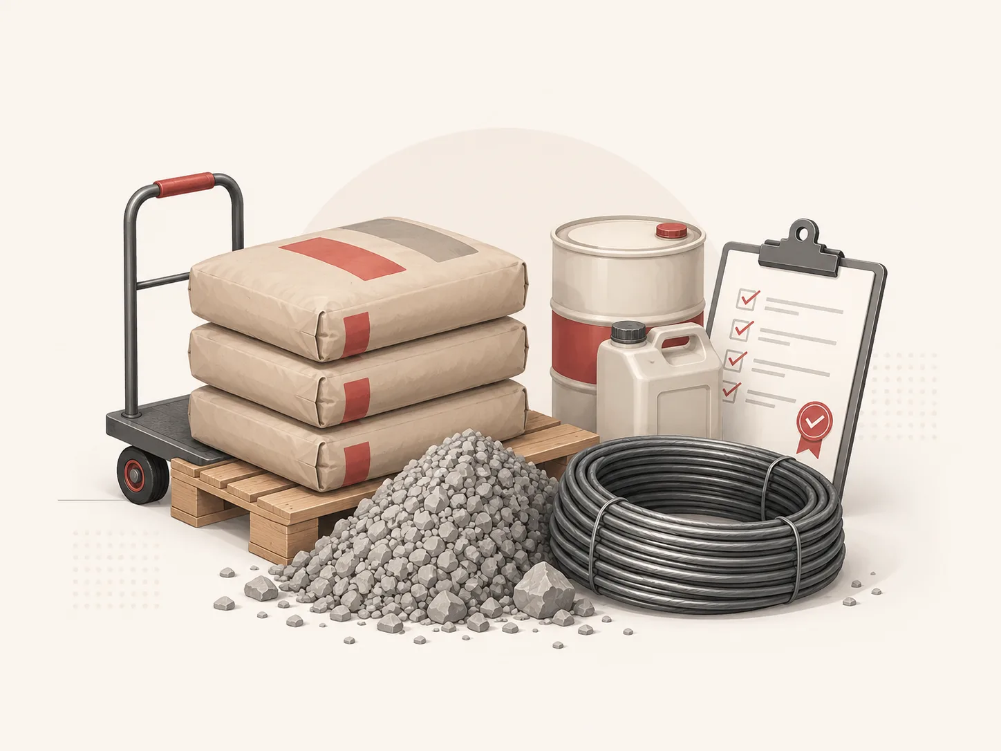 Raw materials intake process illustration